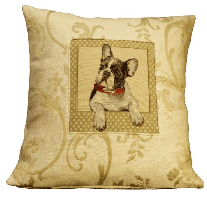 Housse de coussin Boston Terrier Shabby