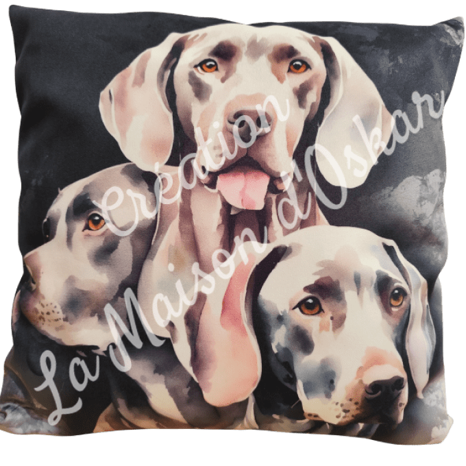 Housse de coussin LUXE Braque de Weimar