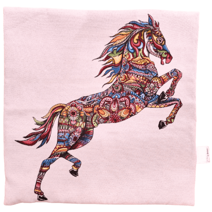 Housse de Coussin Cheval Multicolore