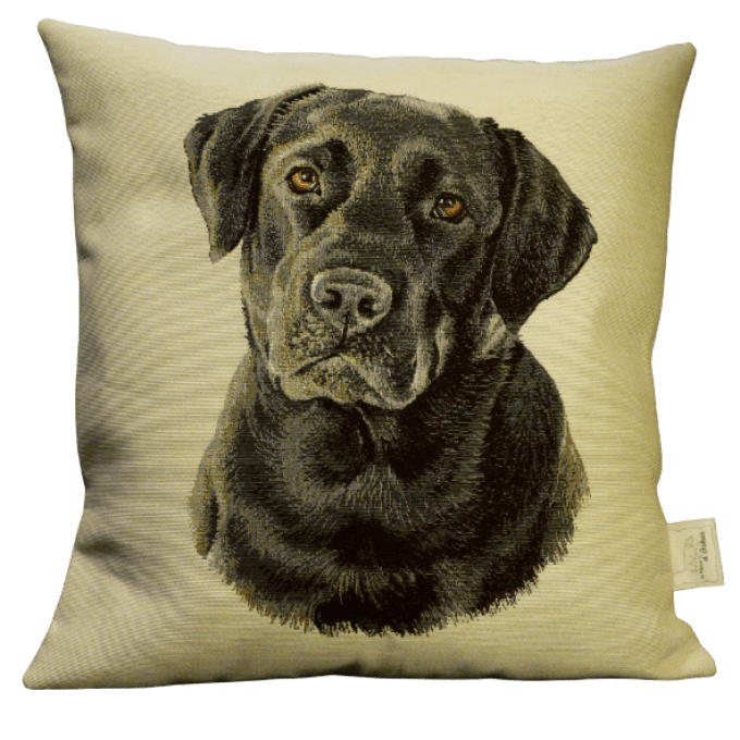 Housse de coussin Labrador Noir